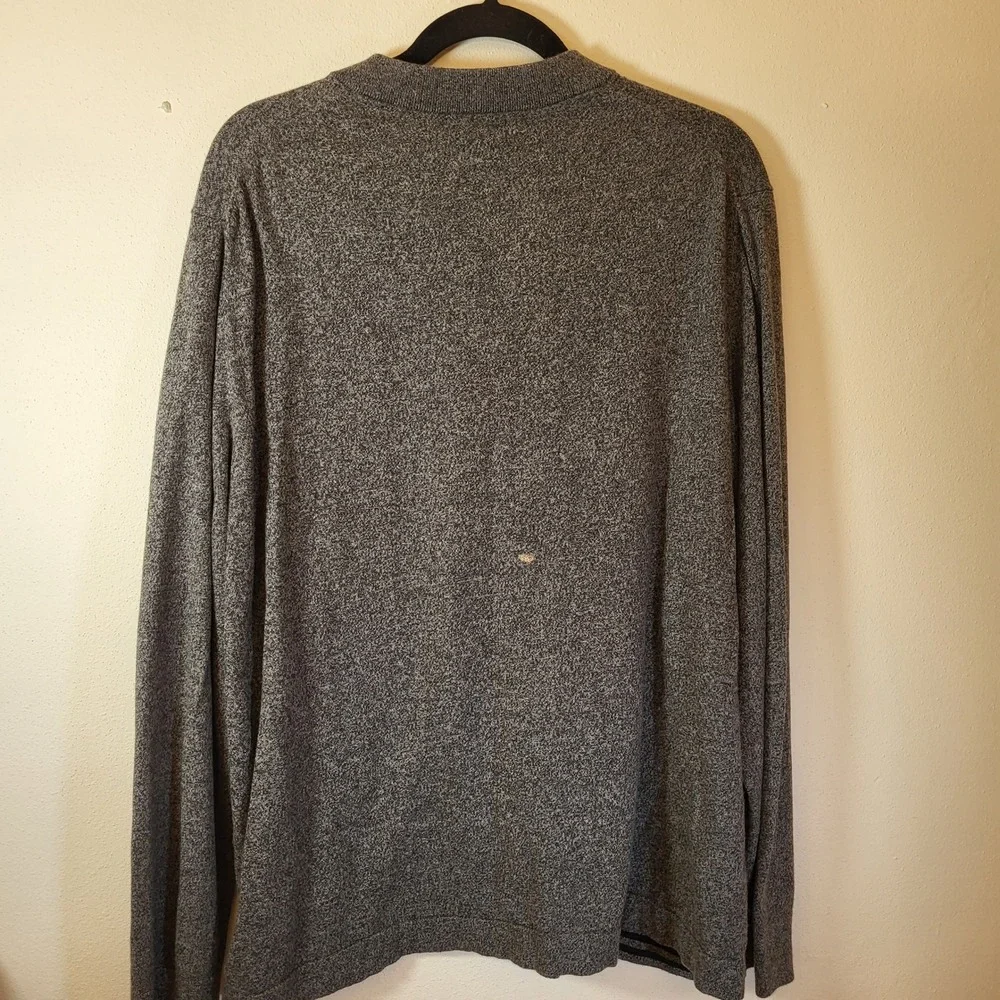 Banana Republic Men's XL‎ Gray Cotton Cashmere Blend 1/4 Zip Sweater